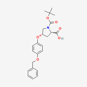 (2S,4S)-4-[4-(Benzyloxy)phenoxy]-1-(tert-butoxy-carbonyl)-2-pyrrolidinecarboxylic acid
