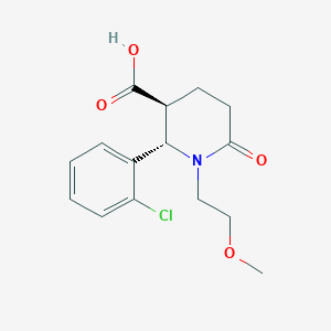 molecular formula C15H18ClNO4 B3099693 (2S,3S)-2-(2-chlorophenyl)-1-(2-methoxyethyl)-6-oxopiperidine-3-carboxylic acid CAS No. 1354487-57-2