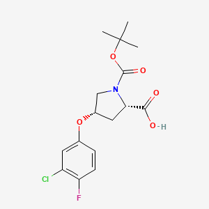 (2S,4S)-1-(Tert-butoxycarbonyl)-4-(3-chloro-4-fluorophenoxy)-2-pyrrolidinecarboxylic acid