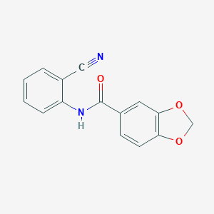 molecular formula C15H10N2O3 B309971 N-(2-cyanophenyl)-1,3-benzodioxole-5-carboxamide 