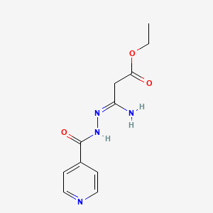 molecular formula C11H14N4O3 B3099712 Ethyl 3-imino-3-(2-isonicotinoylhydrazino)propanoate CAS No. 135449-20-6