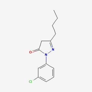 molecular formula C13H15ClN2O B3099720 3-Butyl-1-(3-chlorophenyl)-4,5-dihydro-1H-pyrazol-5-one CAS No. 1354938-57-0