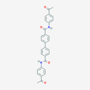 molecular formula C30H24N2O4 B309980 N~4~,N~4~'-bis(4-acetylphenyl)[1,1'-biphenyl]-4,4'-dicarboxamide 