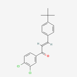 molecular formula C19H18Cl2O B3099837 (2E)-3-(4-tert-Butylphenyl)-1-(3,4-dichlorophenyl)prop-2-en-1-one CAS No. 1354942-32-7