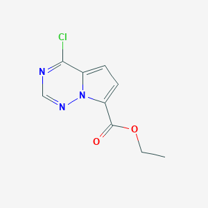 molecular formula C9H8ClN3O2 B3099902 4-氯吡咯并[2,1-f][1,2,4]三嗪-7-甲酸乙酯 CAS No. 1356016-43-7