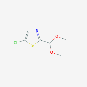 molecular formula C6H8ClNO2S B3099912 5-Chloro-2-(dimethoxymethyl)thiazole CAS No. 1356087-30-3