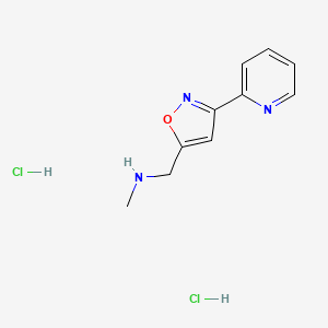 molecular formula C10H13Cl2N3O B3100093 N-Methyl-1-[3-(2-pyridinyl)-5-isoxazolyl]methanamine dihydrochloride CAS No. 1360438-84-1