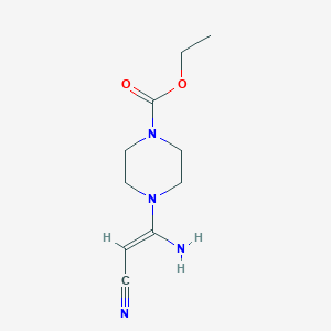 molecular formula C10H16N4O2 B3100104 ethyl 4-(1-amino-2-cyanovinyl)tetrahydro-1(2H)-pyrazinecarboxylate CAS No. 136062-64-1