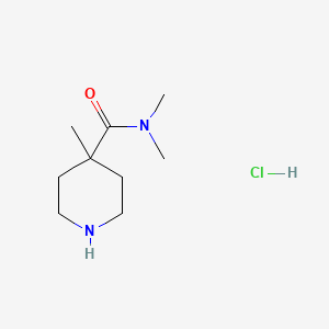 molecular formula C9H19ClN2O B3100128 N,N,4-三甲基哌啶-4-甲酰胺盐酸盐 CAS No. 1361114-28-4