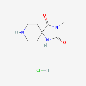 molecular formula C8H14ClN3O2 B3100144 3-甲基-1,3,8-三氮杂螺[4.5]癸烷-2,4-二酮盐酸盐 CAS No. 13625-49-5