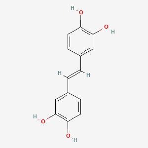 molecular formula C14H12O4 B3100156 4-[(E)-2-(3,4-dihydroxyphenyl)ethenyl]benzene-1,2-diol CAS No. 136273-05-7