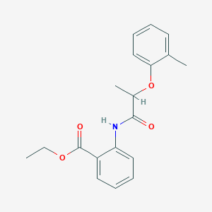 molecular formula C19H21NO4 B310020 Ethyl 2-{[2-(2-methylphenoxy)propanoyl]amino}benzoate 