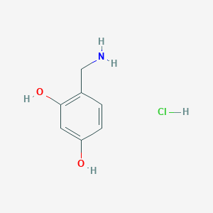 molecular formula C7H10ClNO2 B3100215 4-(氨甲基)苯-1,3-二醇盐酸盐 CAS No. 1365531-29-8