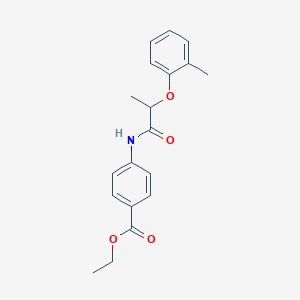 molecular formula C19H21NO4 B310023 Ethyl 4-{[2-(2-methylphenoxy)propanoyl]amino}benzoate 