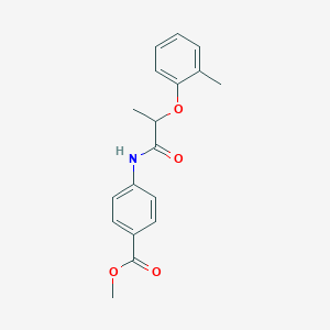 molecular formula C18H19NO4 B310025 Methyl 4-{[2-(2-methylphenoxy)propanoyl]amino}benzoate 