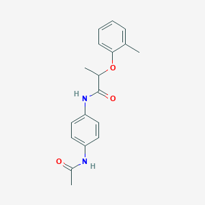 molecular formula C18H20N2O3 B310035 N-[4-(acetylamino)phenyl]-2-(2-methylphenoxy)propanamide 