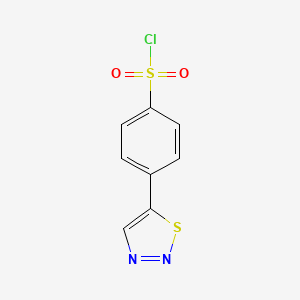 molecular formula C8H5ClN2O2S2 B3100352 4-(1,2,3-Thiadiazol-5-yl)benzene-1-sulfonyl chloride CAS No. 1367928-80-0