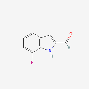 molecular formula C9H6FNO B3100354 7-Fluoro-1H-indole-2-carbaldehyde CAS No. 1367930-66-2