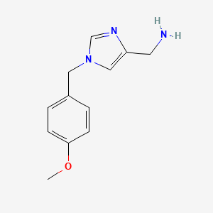 molecular formula C12H15N3O B3100415 [1-(4-甲氧基苄基)-1H-咪唑-4-基]甲胺 CAS No. 1368955-75-2
