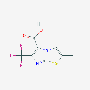 molecular formula C8H5F3N2O2S B3100455 2-Methyl-6-(trifluoromethyl)imidazo[2,1-b]thiazole-5-carboxylic acid CAS No. 1369332-25-1