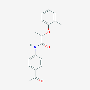 molecular formula C18H19NO3 B310046 N-(4-acetylphenyl)-2-(2-methylphenoxy)propanamide 