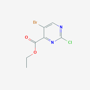 molecular formula C7H6BrClN2O2 B3100533 Ethyl 5-bromo-2-chloropyrimidine-4-carboxylate CAS No. 1370725-06-6