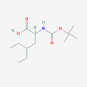 molecular formula C13H25NO4 B3100562 (S)-2-((叔丁氧羰基)氨基)-4-乙基己酸 CAS No. 1372404-73-3