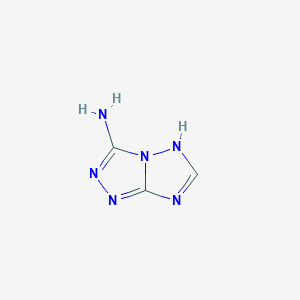 molecular formula C3H4N6 B3100599 7H-[1,2,4]三唑并[4,3-b][1,2,4]三唑-3-胺 CAS No. 13728-21-7