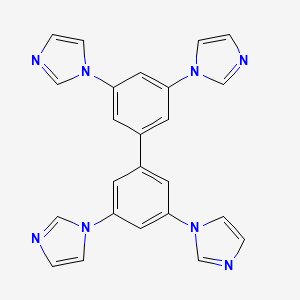 molecular formula C24H18N8 B3100617 3,3',5,5'-tetra(1H-imidazol-1-yl)-1,1'-biphenyl CAS No. 1373155-12-4