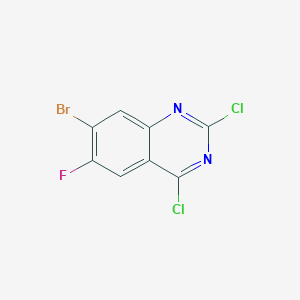 molecular formula C8H2BrCl2FN2 B3100674 7-溴-2,4-二氯-6-氟喹唑啉 CAS No. 1374208-44-2