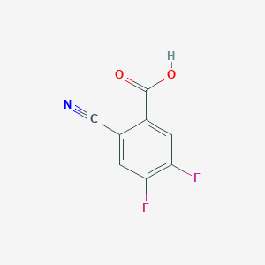 molecular formula C8H3F2NO2 B3100701 2-Cyano-4,5-difluorobenzoic acid CAS No. 1374443-76-1