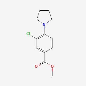 molecular formula C12H14ClNO2 B3100768 3-氯-4-(1-吡咯烷基)苯甲酸甲酯 CAS No. 1375064-50-8