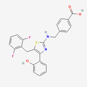 molecular formula C24H18F2N2O3S B3100803 (2Z,3E,5Z)-2,5-Dibenzylidenehex-3-enedinitrile CAS No. 1376166-32-3