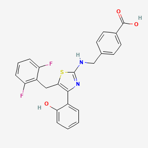 molecular formula C24H18F2N2O3S B3100803 (2Z,3E,5Z)-2,5-二亚苄基己-3-烯二腈 CAS No. 1376166-32-3