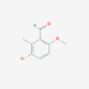 molecular formula C9H9BrO2 B3100807 3-Bromo-6-methoxy-2-methylbenzaldehyde CAS No. 137644-93-0