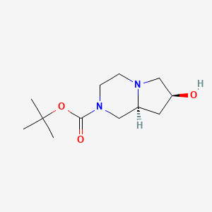 molecular formula C12H22N2O3 B3100830 (7S,8aS)-tert-butyl 7-hydroxyhexahydropyrrolo[1,2-a]pyrazine-2(1H)-carboxylate CAS No. 1378368-35-4