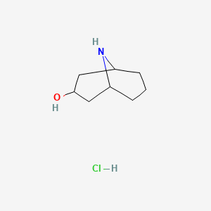 molecular formula C8H16ClNO B3100854 9-氮杂双环[3.3.1]壬烷-3-醇盐酸盐 CAS No. 1378798-55-0