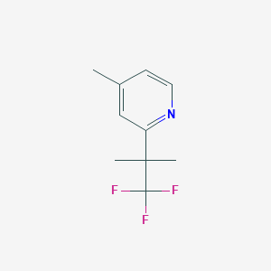 molecular formula C10H12F3N B3100878 4-Methyl-2-(1,1,1-trifluoro-2-methylpropan-2-YL)pyridine CAS No. 1378865-93-0