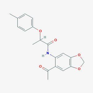 molecular formula C19H19NO5 B310089 N-(6-acetyl-1,3-benzodioxol-5-yl)-2-(4-methylphenoxy)propanamide 