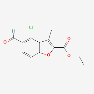 molecular formula C13H11ClO4 B3100927 4-氯-5-甲酰基-3-甲基-1-苯并呋喃-2-甲酸乙酯 CAS No. 137987-77-0