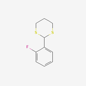 molecular formula C10H11FS2 B3100946 2-(2-氟苯基)-1,3-二硫杂环己烷 CAS No. 138036-92-7