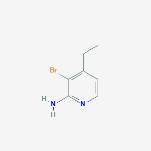 molecular formula C7H9BrN2 B3100981 3-Bromo-4-ethylpyridin-2-amine CAS No. 1381938-68-6