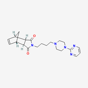 molecular formula C21H27N5O2 B3101030 (1beta,2beta,3beta,4beta)-N-[4-[4-(2-Pyrimidinyl)-1-piperazinyl]butyl]-2,3-bicyclo[2.2.1]hept-5-enedicarbimide CAS No. 138332-79-3