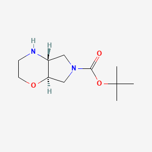 molecular formula C11H20N2O3 B3101037 trans-tert-Butyl hexahydropyrrolo[3,4-b][1,4]oxazine-6(2H)-carboxylate CAS No. 1383428-22-5