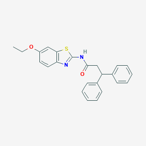 molecular formula C24H22N2O2S B310104 N-(6-ethoxy-1,3-benzothiazol-2-yl)-3,3-diphenylpropanamide 