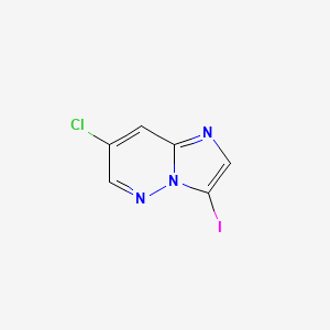 molecular formula C6H3ClIN3 B3101043 7-Chloro-3-iodoimidazo[1,2-b]pyridazine CAS No. 1383481-13-7