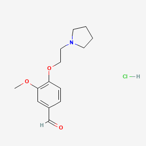 molecular formula C14H20ClNO3 B3101050 3-Methoxy-4-[2-(1-pyrrolidinyl)ethoxy]benzaldehyde hydrochloride CAS No. 138351-19-6