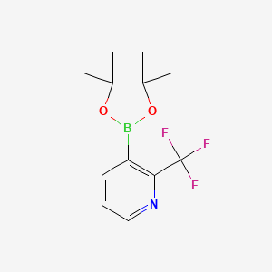 molecular formula C12H15BF3NO2 B3101055 3-(4,4,5,5-Tetramethyl-1,3,2-dioxaborolan-2-yl)-2-(trifluoromethyl)pyridine CAS No. 1383625-22-6