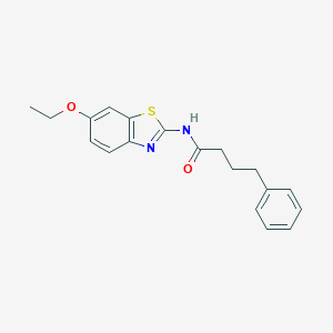 molecular formula C19H20N2O2S B310108 N-(6-ethoxy-1,3-benzothiazol-2-yl)-4-phenylbutanamide 