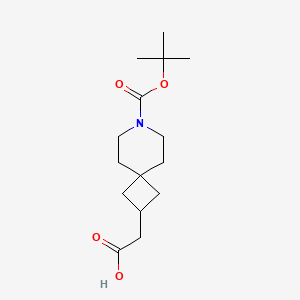 molecular formula C15H25NO4 B3101100 2-(7-(叔丁氧羰基)-7-氮杂螺[3.5]壬-2-基)乙酸 CAS No. 1384265-35-3